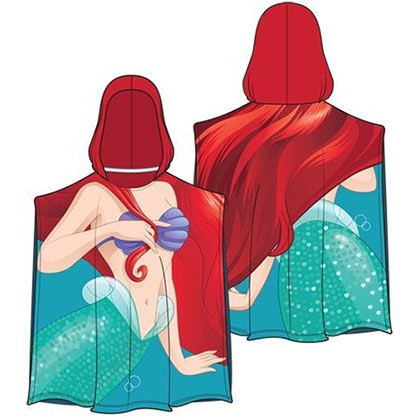 Disney The Little Mermaid Youth Girls Wearable Beach Towel With Hood