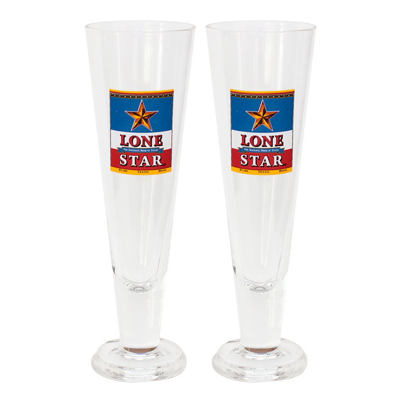 Lonestar Beer Two Pack Pilsner Beer Glasses Lonestar Beer Two Pack Pilsner Beer Glasses