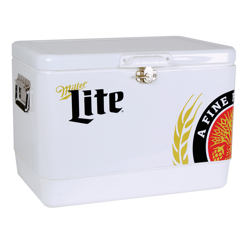 Miller Lite Stainless Steel Ice Chest Cooler Miller Lite Stainless Steel Ice Chest Cooler