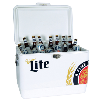 Miller Lite Stainless Steel Ice Chest Cooler Miller Lite Stainless Steel Ice Chest Cooler