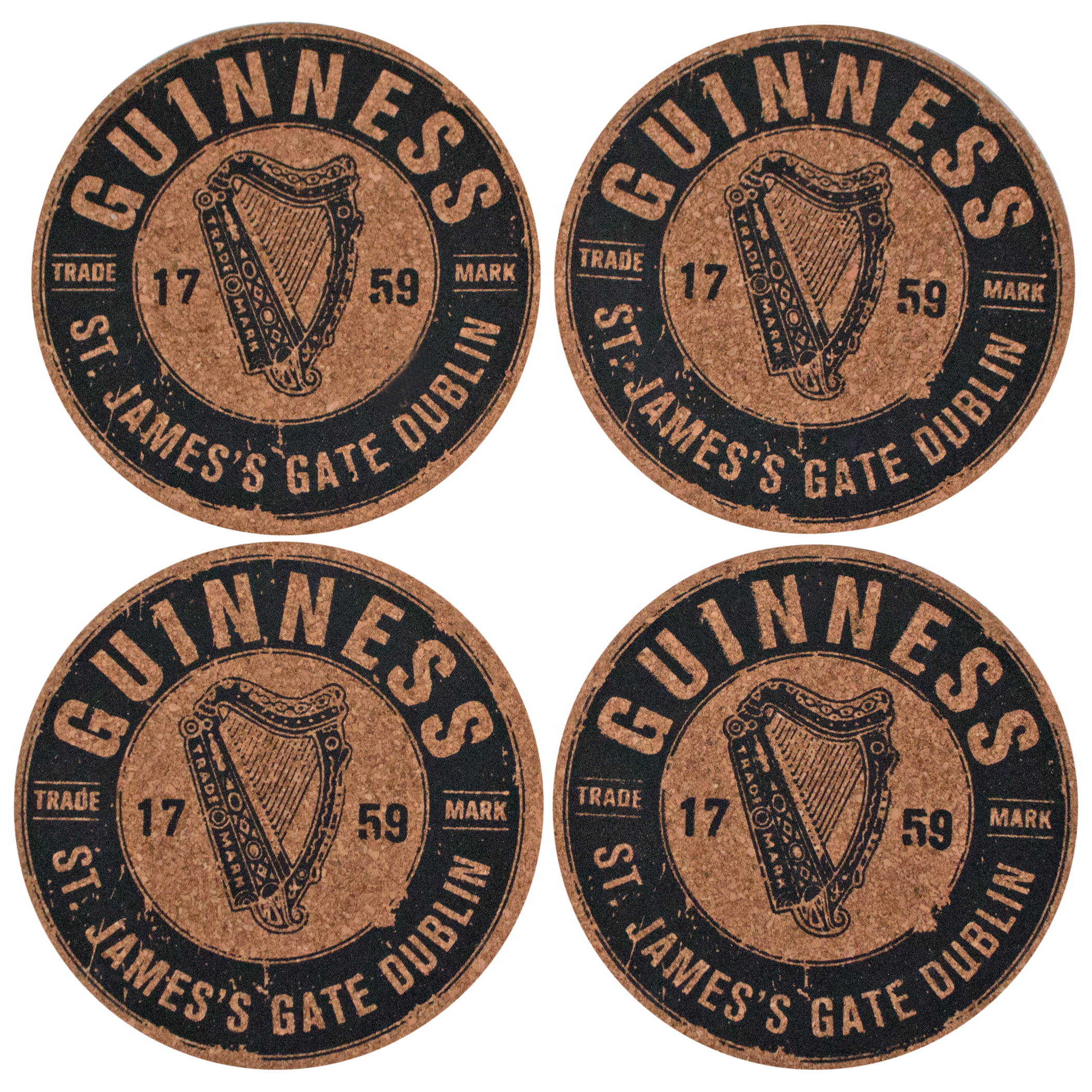 Guinness 4 Cork Coaster Set Guinness 4 Cork Coaster Set