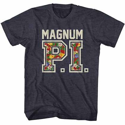 Magnum PI Magnum Varsity Mens Blue T-Shirt