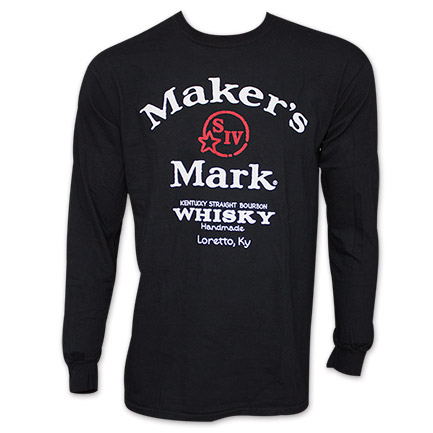 Maker's Mark Arch Logo Black Long Sleeve Tee Shirt