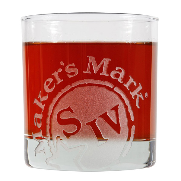 Makers Mark SIV Deep Etch Rocks Glass