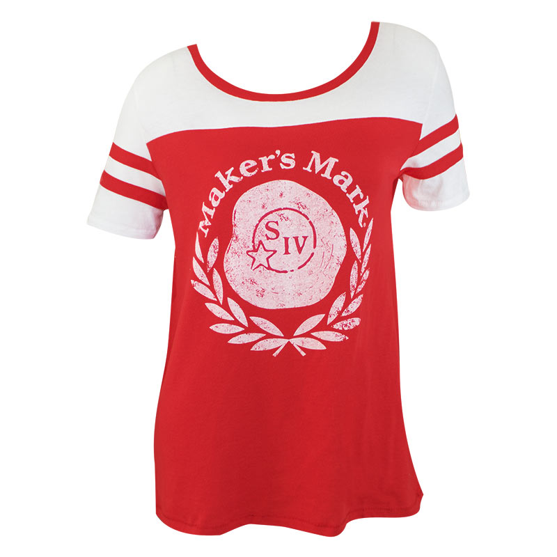 Maker's Mark Women's Red Vintage Logo Jersey T-Shirt Maker's Mark Women's Red Vintage Logo Jersey T-Shirt