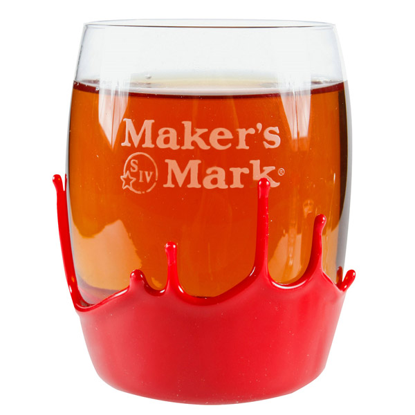 Maker's Mark Whiskey Rounded 9 oz. Rocks Glass With Wax Seal Maker's Mark Whiskey Rounded 9 oz. Rocks Glass With Wax Seal