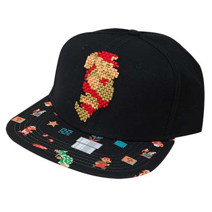 Super Mario Pixelated Snapback Hat