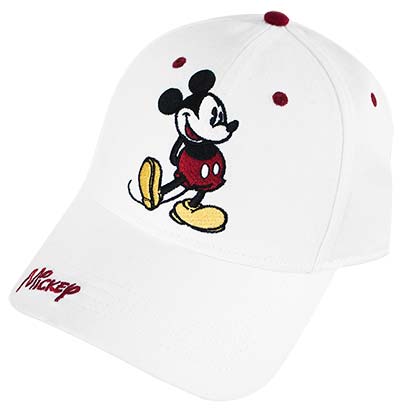 Mickey Mouse Classic Pose Cap White Adjustable Baseball Hat