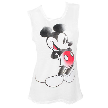 Mickey Mouse Vintage Women's White Muscle Tank Top