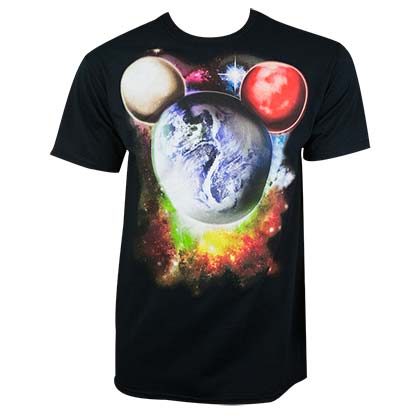 Mickey Mouse Planet Mickey Glow In The Dark Black Tee Shirt