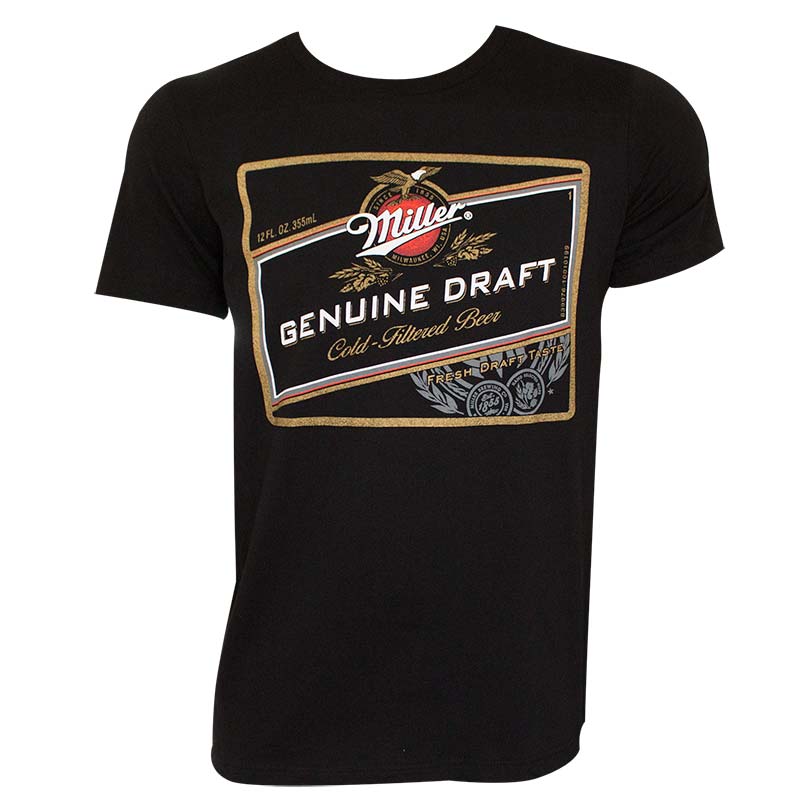 Miller Genuine Draft Men's Black Logo T-Shirt