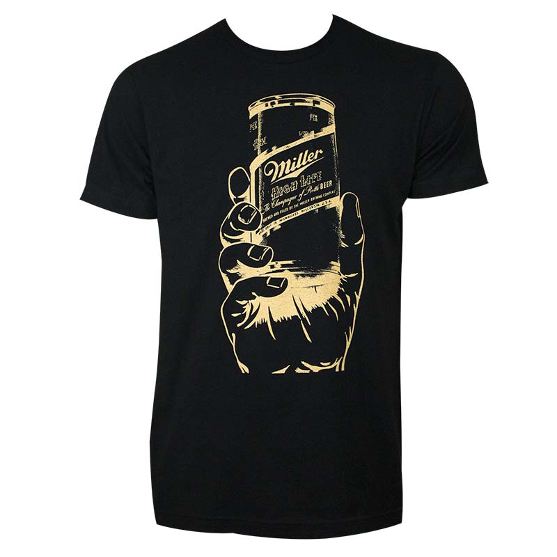 Miller High Life Can in a Hand TShirt Miller High Life Can in a Hand TShirt