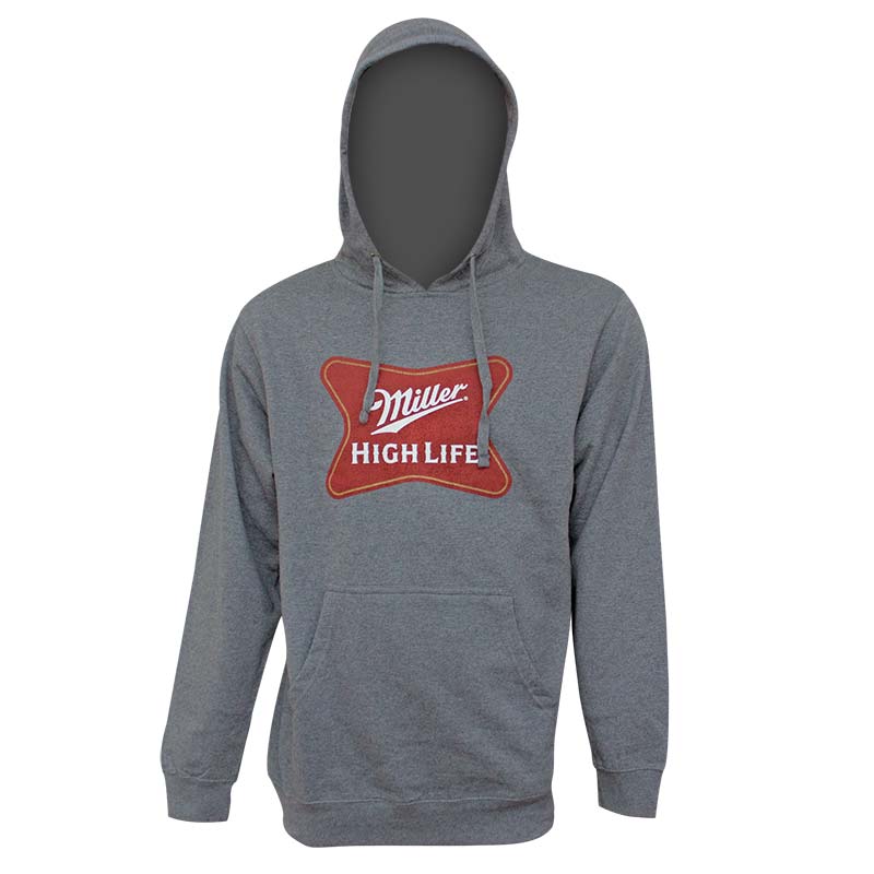 Miller High Life Men's Grey Beer Logo Hoodie Miller High Life Men's Grey Beer Logo Hoodie