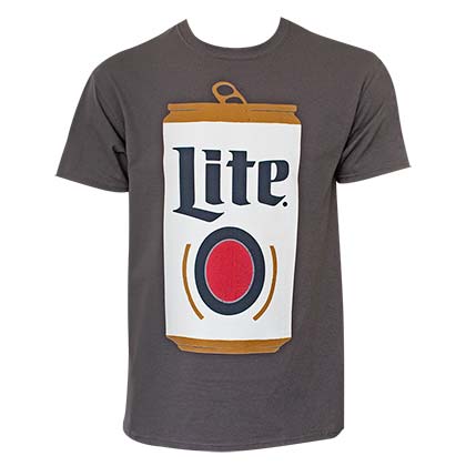 Miller Lite Large Can Men's Dark Gray T-Shirt