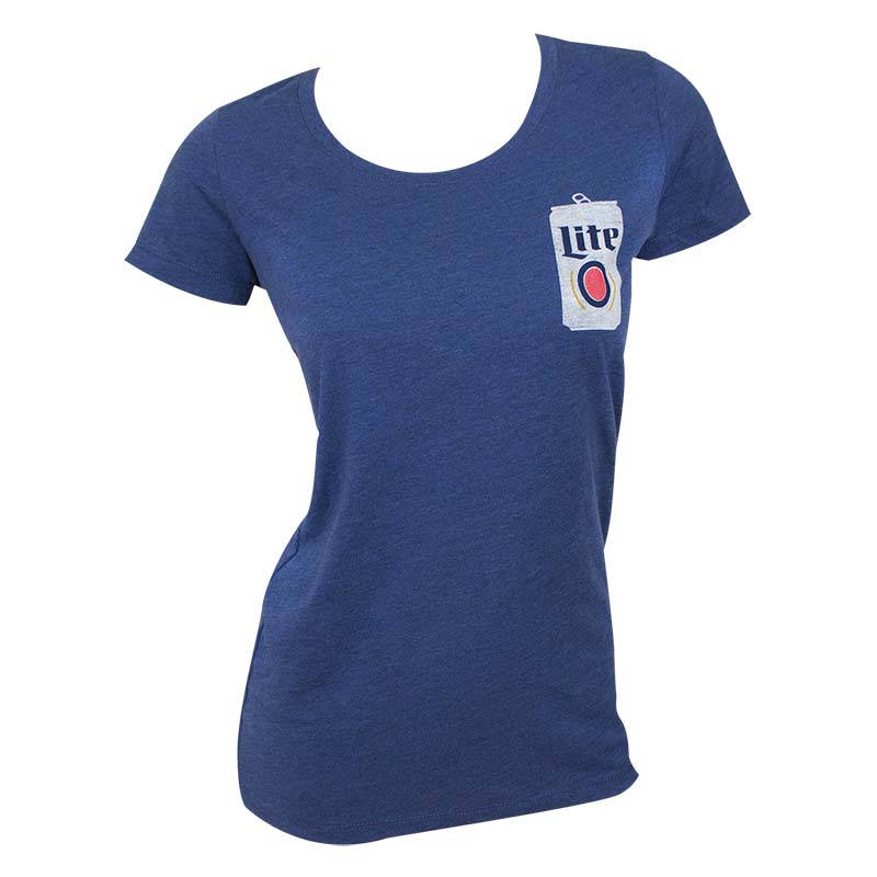 Miller Lite Women's Navy Blue Popped Can T-Shirt