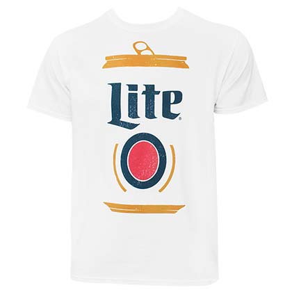Miller Lite Stylized Can Logo Men's White TShirt