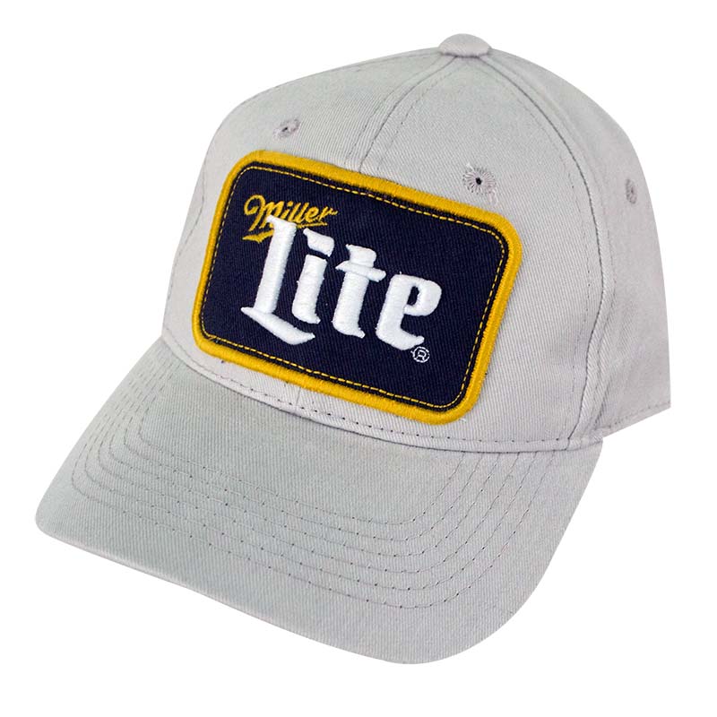 Miller Lite Grey Patch Logo Snapback Hat Miller Lite Grey Patch Logo Snapback Hat