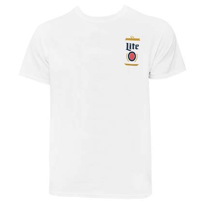 Miller Lite Small Can Graphic Men's White Tee Shirt