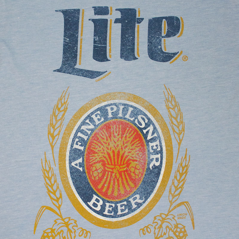 Miller Lite Classic Logo Men's Light Blue T-Shirt Miller Lite Classic Logo Men's Light Blue T-Shirt