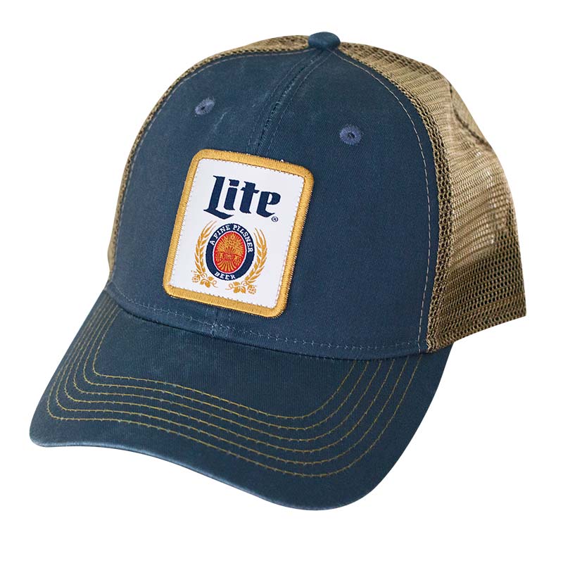 Miller Lite Navy Blue Retro Trucker Hat Miller Lite Navy Blue Retro Trucker Hat