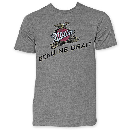 Miller Genuine Draft Men's Grey Tee Shirt
