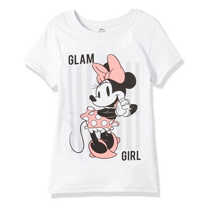 Minnie Mouse Glam Girl Youth White Tee Shirt