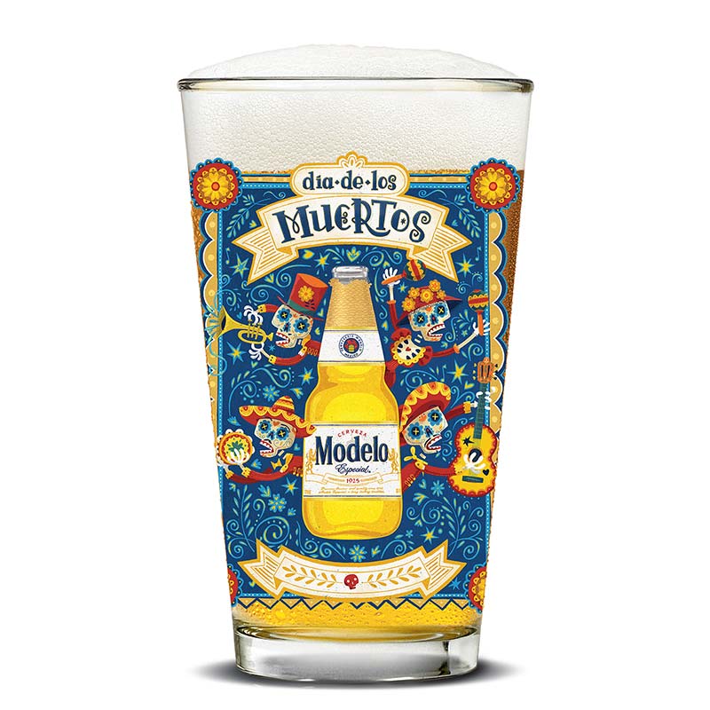 Modelo Especial Día de Muertos Pint Glass Modelo Especial Día de Muertos Pint Glass