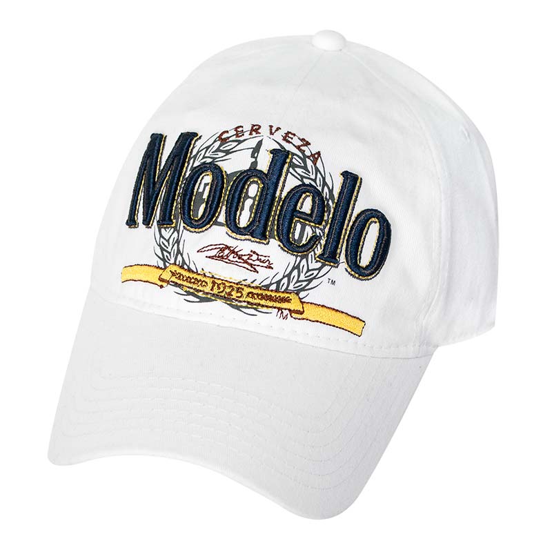 Modelo White Large Logo Strap Back Hat Modelo White Large Logo Strap Back Hat