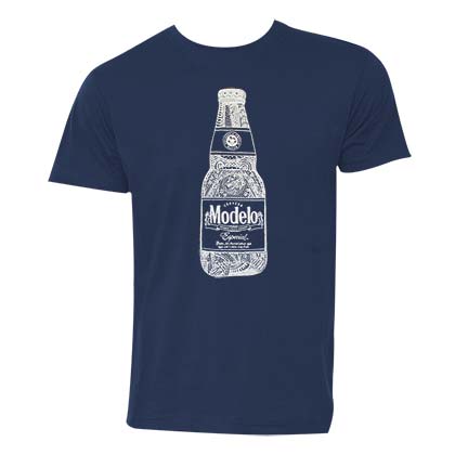 Modelo Line Art Bottle Men's Navy Blue TShirt