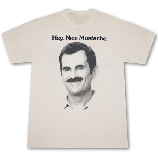 Modern Family Phil Nice Mustache Tan Graphic T Shirt