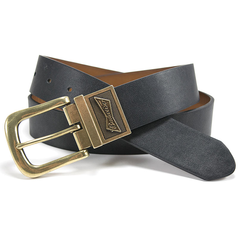 Budweiser Authentic Gold Buckle Reversible Belt Budweiser Authentic Gold Buckle Reversible Belt