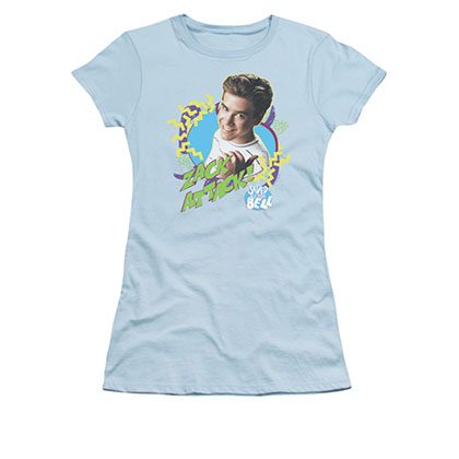 Saved By The Bell Zack Attack Blue Juniors T-Shirt