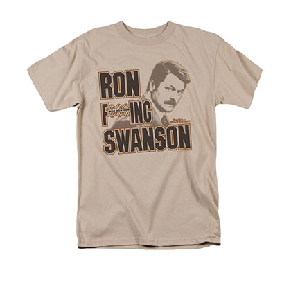 Parks &amp; Recreation Ron F***ing Swanson Beige Tee Shirt