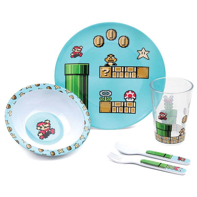Nintendo Super Mario Bros. Youth Melamine 5 Piece Mealtime Set Nintendo Super Mario Bros. Youth Melamine 5 Piece Mealtime Set