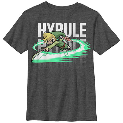 Nintendo Legend of Zelda Hyrule Stack Gray Unisex Youth T-Shirt