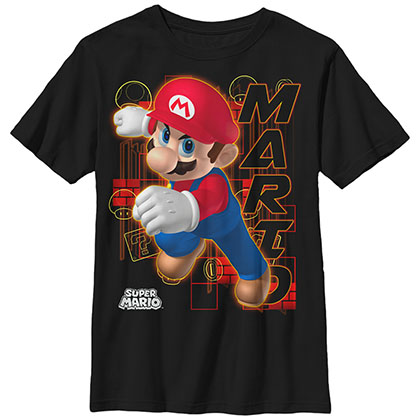 Nintendo Mario Candy Red Black Unisex Youth T-Shirt