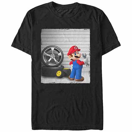 Mario Nintendo Mario Garage Black T-Shirt