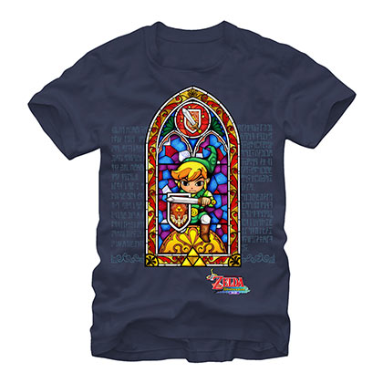 Legend of Zelda Stained Glass Navy Blue T-Shirt