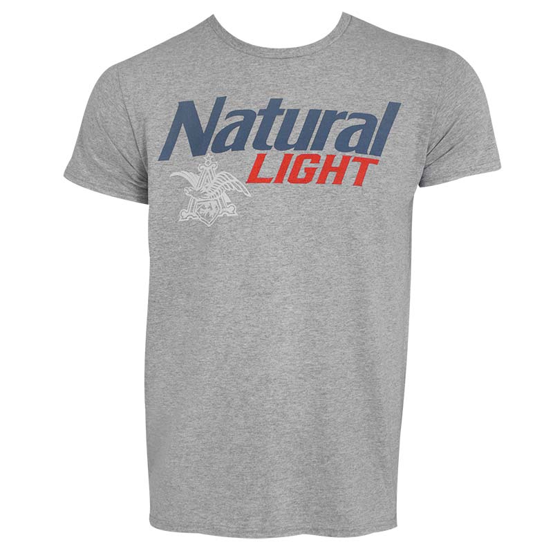 Natural Light Men's Grey Classic Logo T-shirt