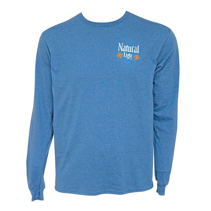 Natural Light Heather Blue Double Sided Print Long Sleeve T-Shirt