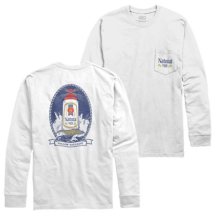 Natural Light Long Sleeve Lighthouse Chest Pocket Shirt