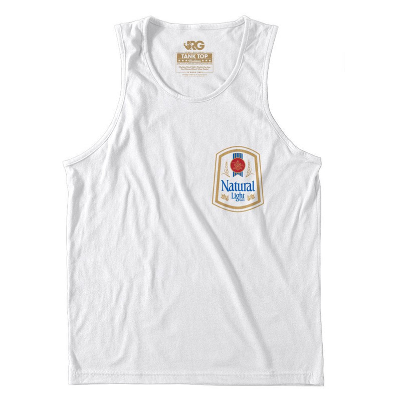 Natural Light Men's White Mini Logo Rowdy Gentleman Tank Top Natural Light Men's White Mini Logo Rowdy Gentleman Tank Top