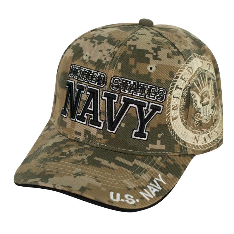 Navy Curved Bill Camo Hat