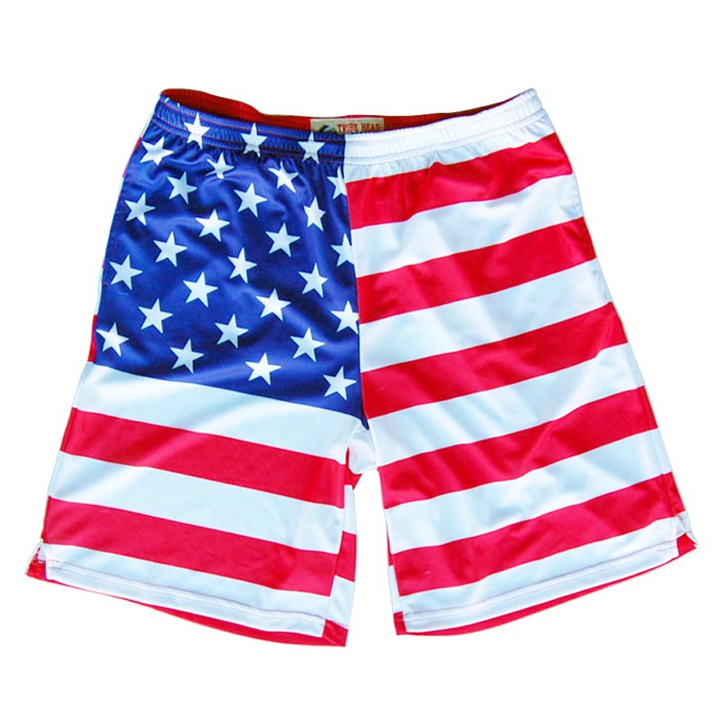 American Flag Men's Sublimated Lacrosse Shorts