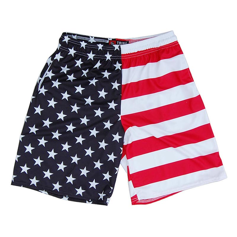 American Flag Sublimated Vertical Split Lacrosse Shorts American Flag Sublimated Vertical Split Lacrosse Shorts