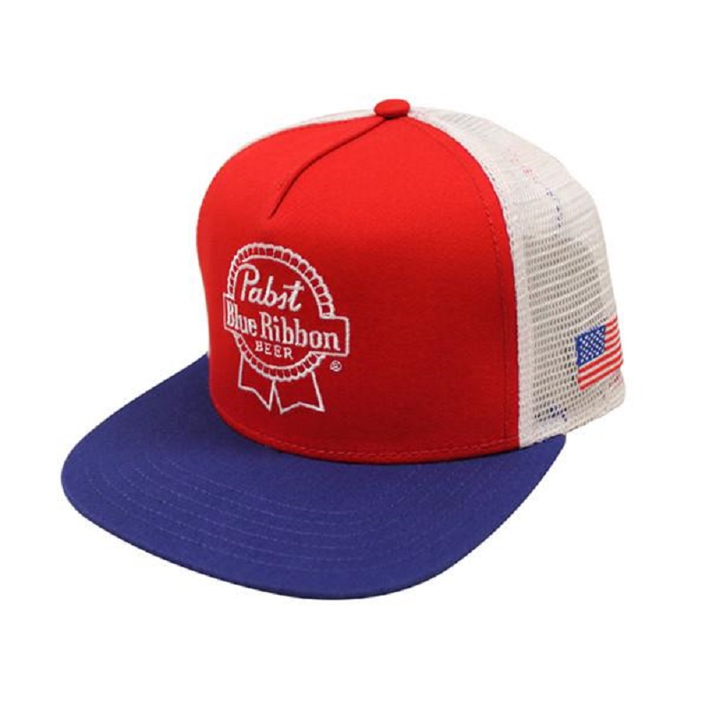 PBR American Flag Red Snapback Hat