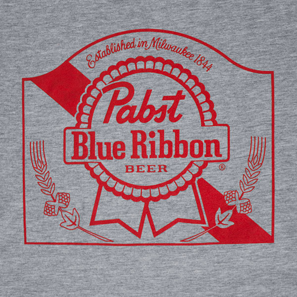 PBR Grey Ribbon Logo Beer Tee Shirt PBR Grey Ribbon Logo Beer Tee Shirt
