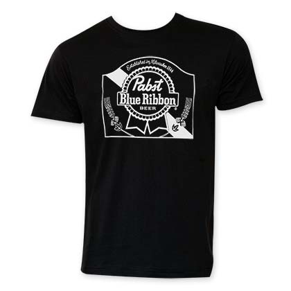 Pabst Blue Ribbon Heritage Logo Black Tee Shirt