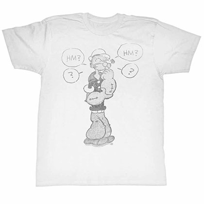 Popeye Comicish White T-Shirt