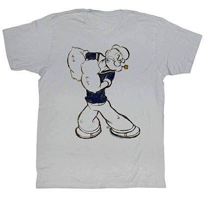 Popeye Paunch Gray T-Shirt